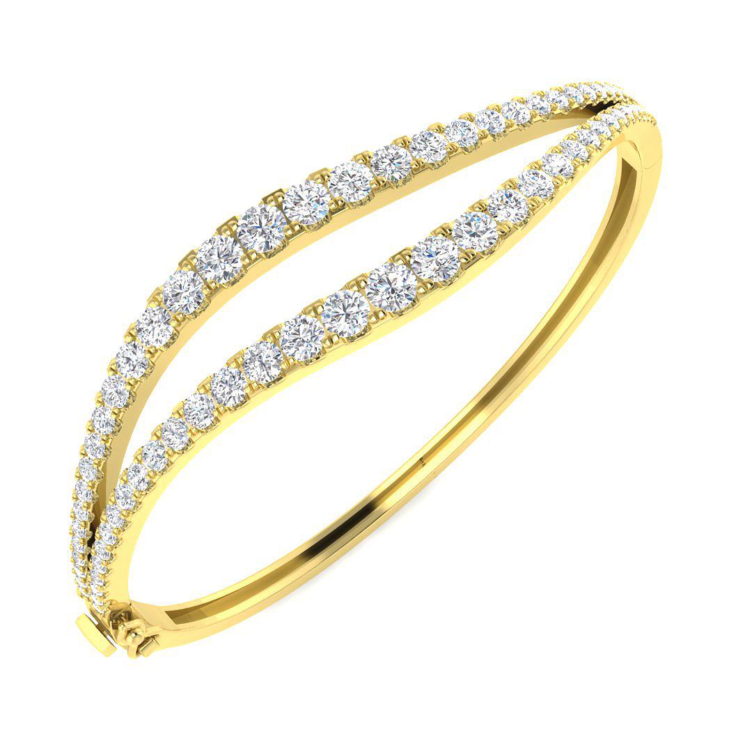 Split Diamond Bangle Aria – Split Wave Diamond Bangle (4.76ct) – Fitzpatrick Diamonds