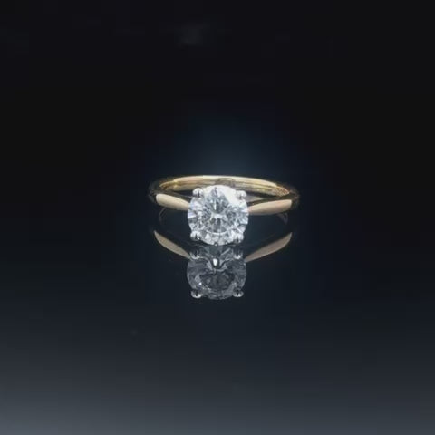 Pamela – Natural Round Brilliant Cut 1.5ct E-Si2 Diamond Solitaire Engagement Ring