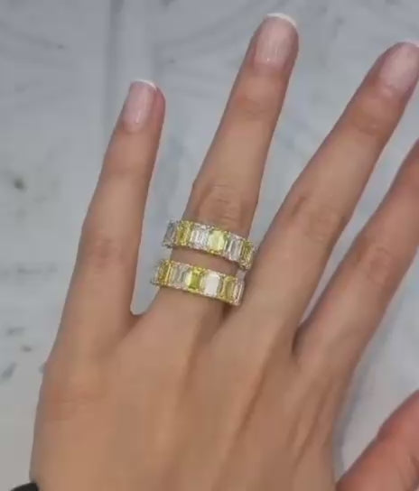 NYLA – LAB GROWN FANCY YELLOW DIAMOND HALF ETERNITY RING (5.84CT)